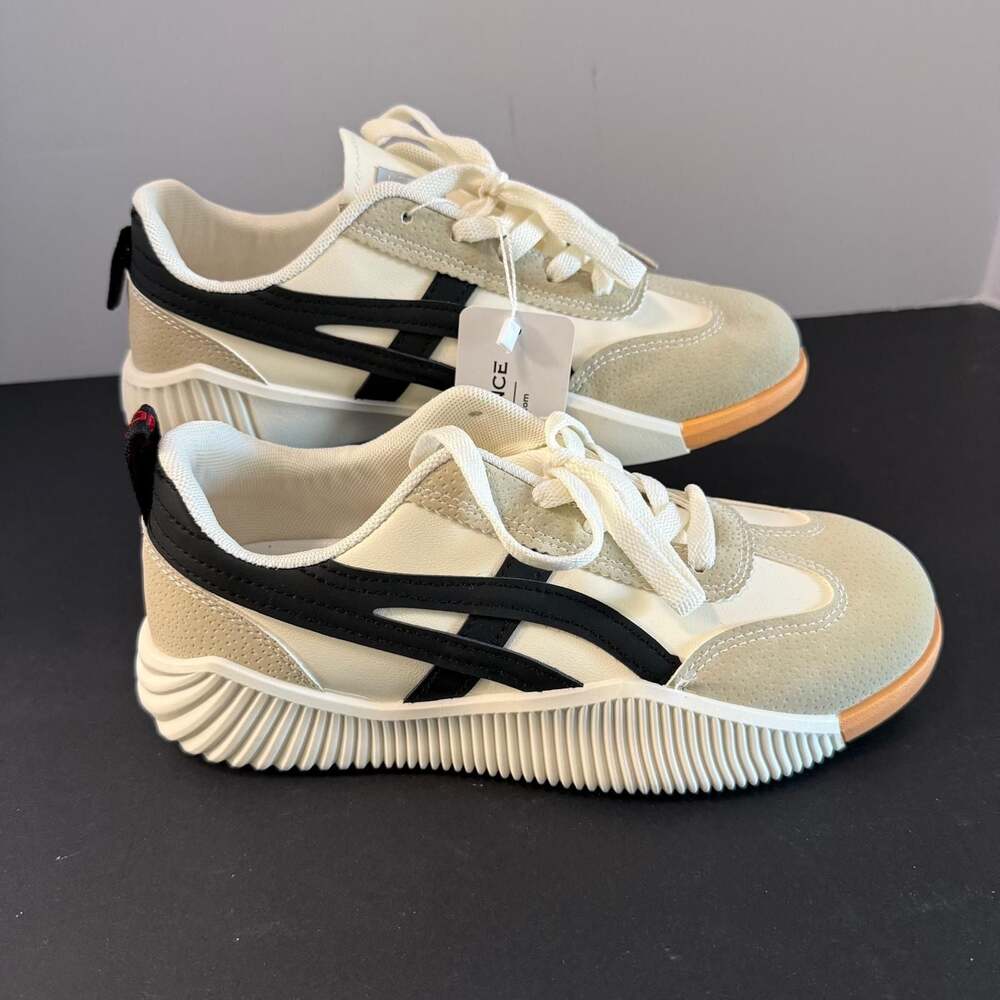 De Florance Low Top Sneakers Cream Black Size 8 / EU 39‎